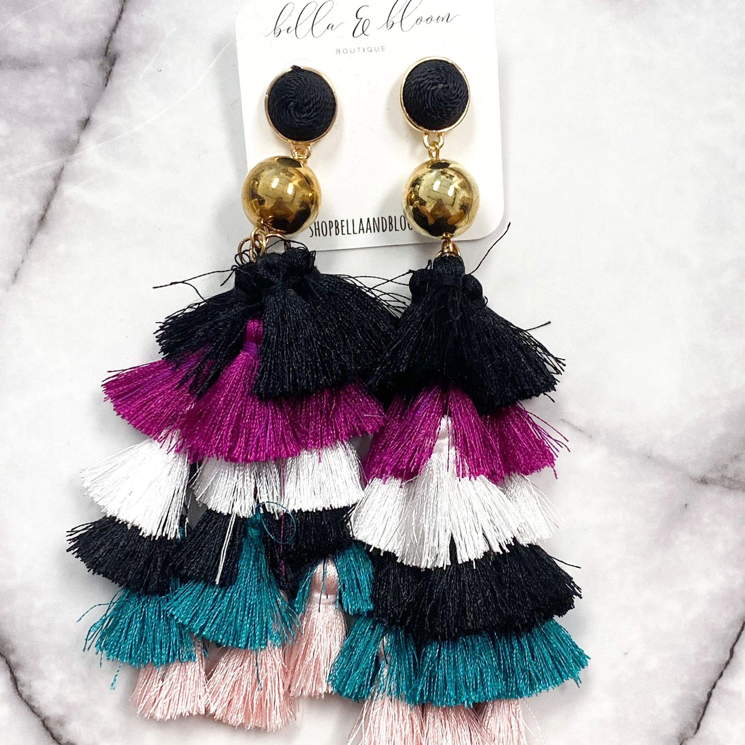 Multi-Color Tassel Earrings: Multi